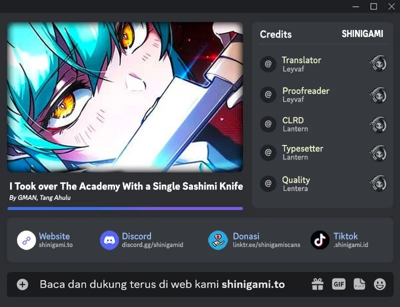 Komik I Took over The Academy With a Single Sashimi Knife Chapter 79 gambar 1