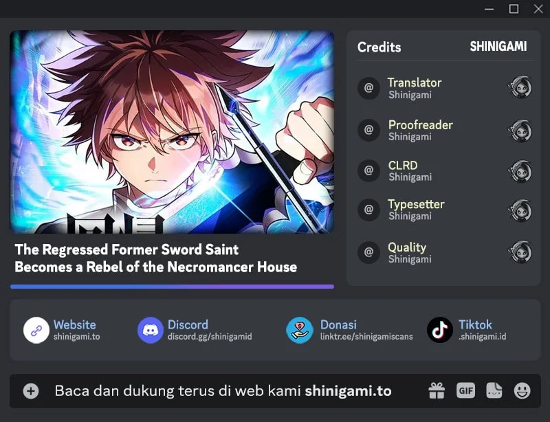 Komik The Regressed Former Sword Saint Becomes A Rebel Of The Necromancer House Chapter 1 gambar 1