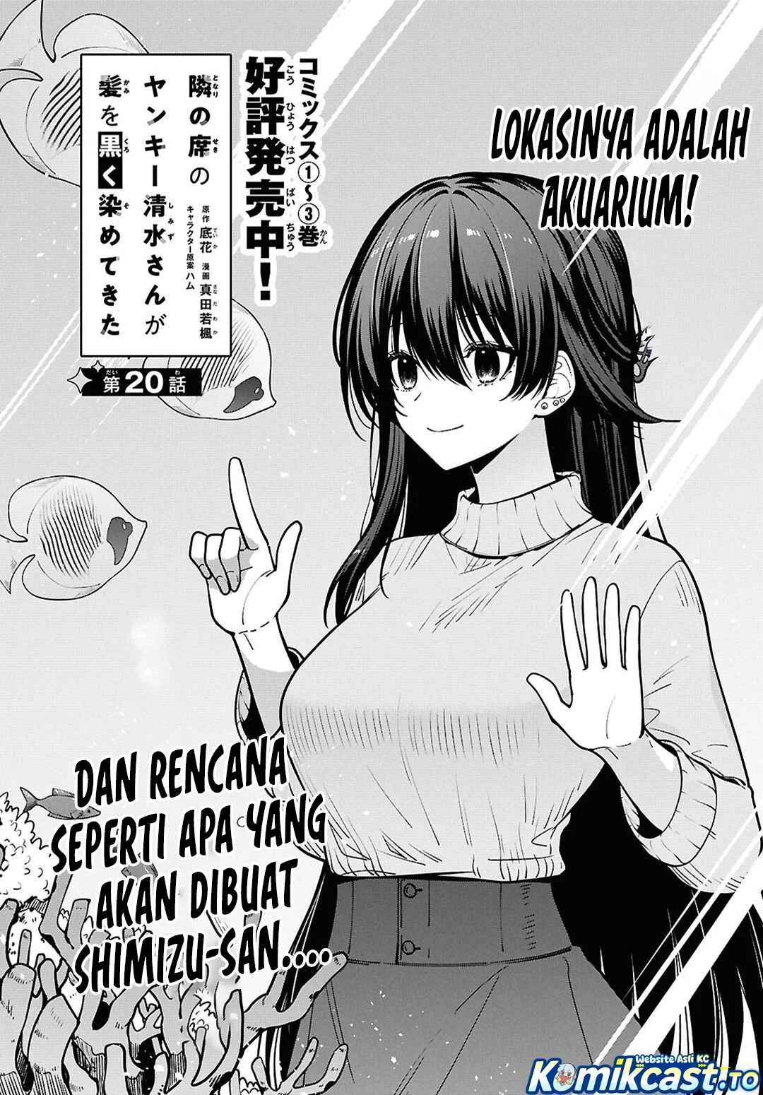 Tonari no Seki no Yankee Shimizu-san ga Kami o Kuroku Sometekita Chapter 20 Gambar 7